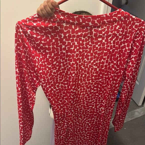 BCBG Red Sheer Plunging V-Neck Midi Dress - Picture 3 of 4